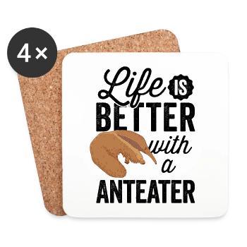 Anteater everything better with dwarf anteater - Coasters (set of 4) - white - Front