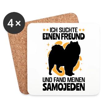 Ich fand meinen Samojede Schlittenhund - Untersetzer (4er-Set) - Weiß - Vorne