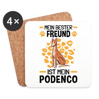 Podenco mein bester Freund spanischer Windhund - Untersetzer (4er-Set) - Weiß - Vorne