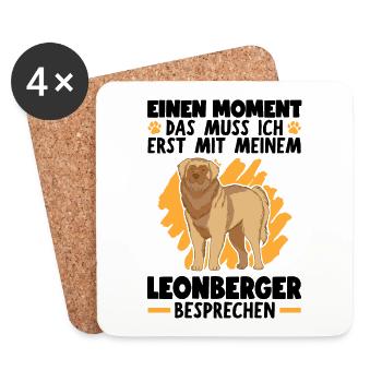 Das muss ich mit meinem Leonberger besprechen - Untersetzer (4er-Set) - Weiß - Vorne