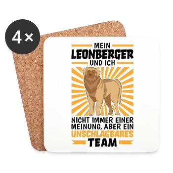 Mein Leonberger und Ich sind unschlagbar - Untersetzer (4er-Set) - Weiß - Vorne