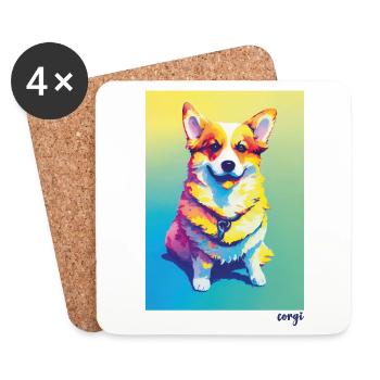 Corgi Sweet Design #2 - corgilove - Coasters (set of 4) - white - Front