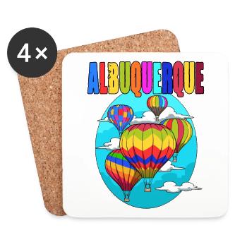 Albuquerque Ballon New Mexico Party Heißluftballon - Untersetzer (4er-Set) - Weiß - Vorne