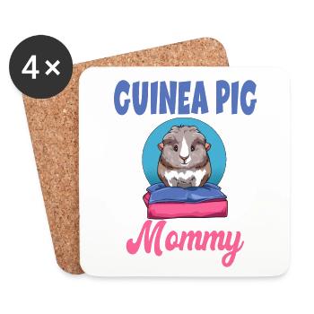 Meerschweinchen Mama für eine Meerschweinchen - Untersetzer (4er-Set) - Weiß - Vorne