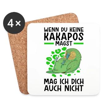 Kakapo nicht mögen flugunfähiger Papagei - Untersetzer (4er-Set) - Weiß - Vorne