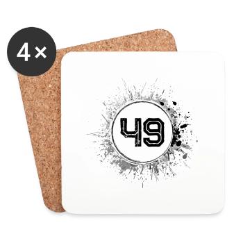 49 Zahl Klecks - Untersetzer (4er-Set) - Weiß - Vorne