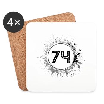 74 Number of blobs - Coasters (set of 4) - white - Front