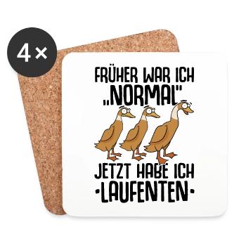 Laufenten Laufente Entenzucht Ente Entenzüchter - Untersetzer (4er-Set) - Weiß - Vorne