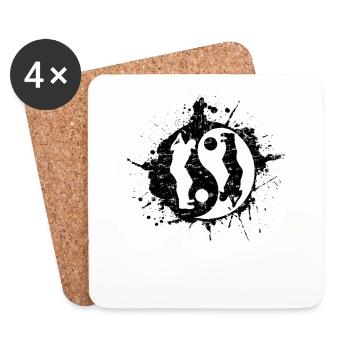 Golf Golfer Golfing Yin Yan Japanese Symbol - Coasters (set of 4) - white - Front