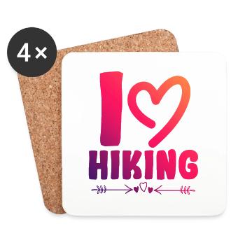 Ich liebe Hiking - Untersetzer (4er-Set) - Weiß - Vorne
