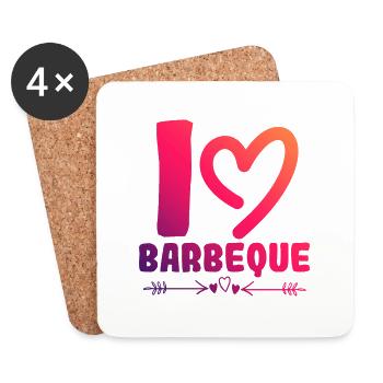 I love Barbeque - Coasters (set of 4) - white - Front