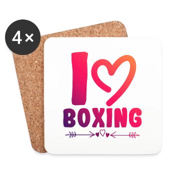 I love boxing - Coasters (set of 4) - white - Front