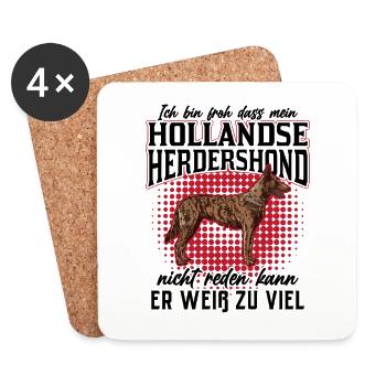 Mein Hollandse Herdershond weiß zu viel - Untersetzer (4er-Set) - Weiß - Vorne