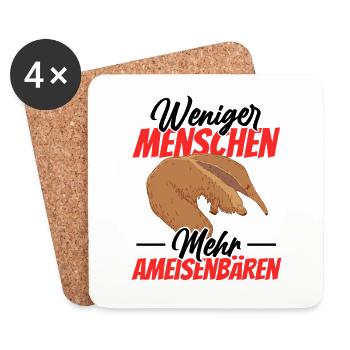 Ameisenbär weniger Menschen Zwergameisenbär - Untersetzer (4er-Set) - Weiß - Vorne