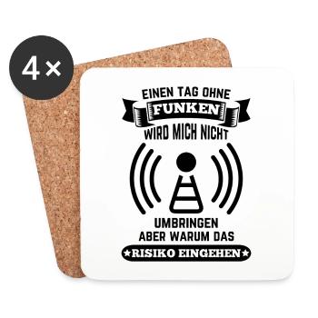 Amateurfunker ein Tag ohne funken wird mich nicht - Untersetzer (4er-Set) - Weiß - Vorne