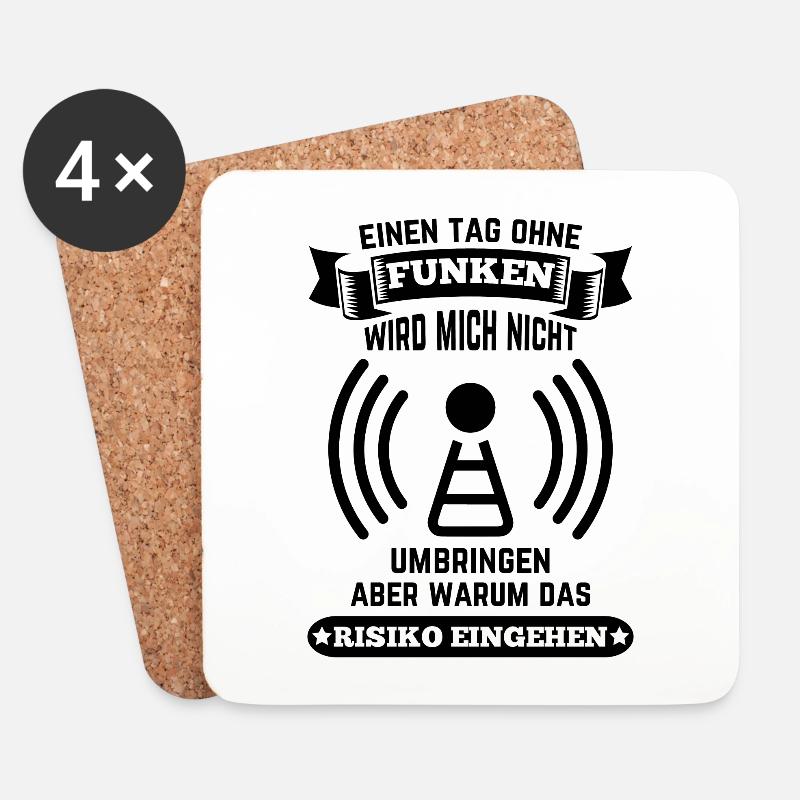Amateurfunker ein Tag ohne funken wird mich nicht - Untersetzer (4er-Set) - Weiß