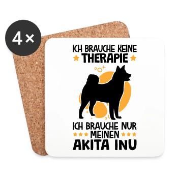 Ich brauche nur meinen Akita Inu japanischer Spitz - Untersetzer (4er-Set) - Weiß - Vorne
