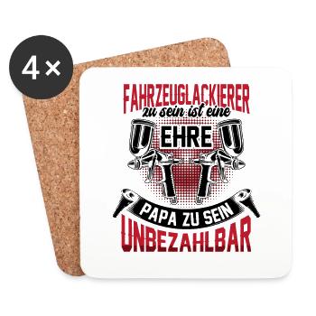 Fahrzeuglackierer zu sein ist eine Ehre Lackierer - Untersetzer (4er-Set) - Weiß - Vorne