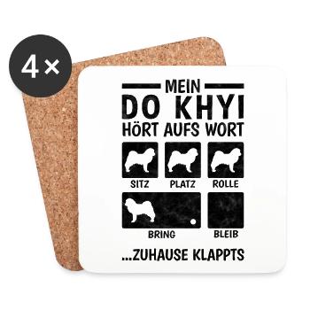 Do Khyi Zuhause klappts Tibetmastiff - Untersetzer (4er-Set) - Weiß - Vorne