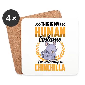 Chinchilla just a costume rodent chinchilla - Coasters (set of 4) - white - Front