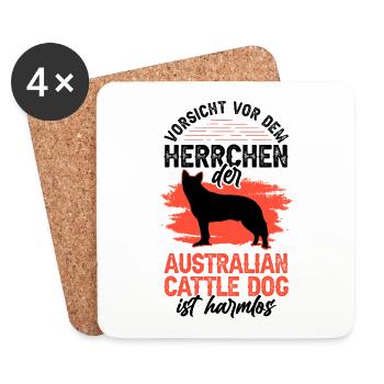 Australian Cattle Dog Herrchen Treibhund - Untersetzer (4er-Set) - Weiß - Vorne