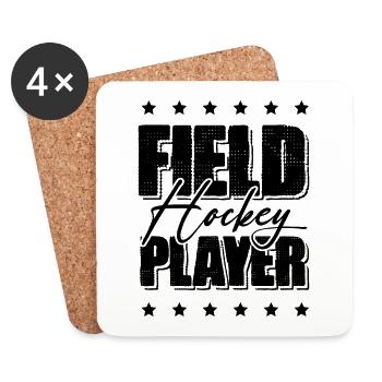 Fieldhockey spieler - Untersetzer (4er-Set) - Weiß - Vorne