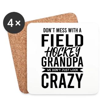 Field hockey grandfather - Coasters (set of 4) - white - Front