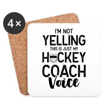 Entraîneur de hockey sur gazon - Dessous de verre (lot de 4) - blanc - Devant