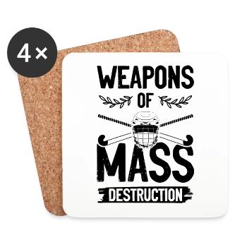 Field hockey weapon - Coasters (set of 4) - white - Front