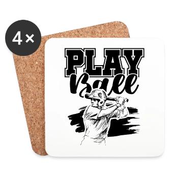 Baseball Sports - Dessous de verre (lot de 4) - blanc - Devant