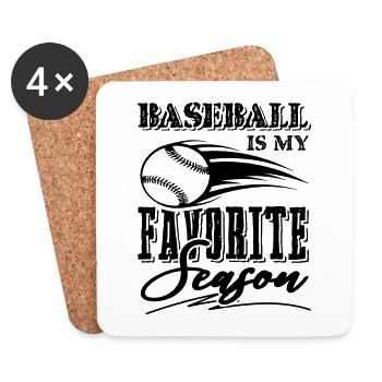 baseball season - Untersetzer (4er-Set) - Weiß - Vorne
