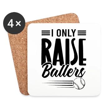 Raise Ballers Baseball - Coasters (set of 4) - white - Front