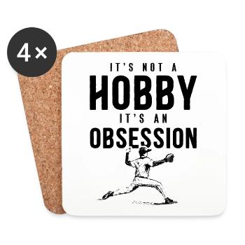 baseball hobby - Untersetzer (4er-Set) - Weiß - Vorne