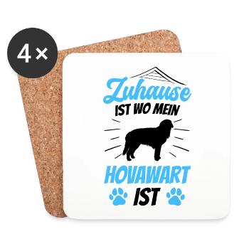 Zuhause ist wo mein Hovawart ist Hovawart - Untersetzer (4er-Set) - Weiß - Vorne