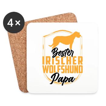 Irischer Wolfshund Papa Irland Windhund - Untersetzer (4er-Set) - Weiß - Vorne