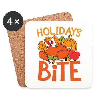 Holidays Bite für die Familie Männer Frauen und - Untersetzer (4er-Set) - Weiß - Vorne