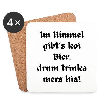 Kein Bier Biertrinker Alkhol Brauerei Leidenschaft - Untersetzer (4er-Set) - Weiß - Vorne