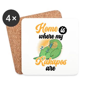 Kakapo ist mein Zuhause Neuseeland Papagei - Untersetzer (4er-Set) - Weiß - Vorne