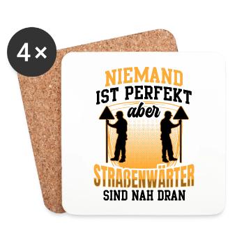 Straßenwärter sind perfekt Straßenwart - Untersetzer (4er-Set) - Weiß - Vorne