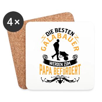 Galabauer wird Papa Gartenbau Galabau - Untersetzer (4er-Set) - Weiß - Vorne
