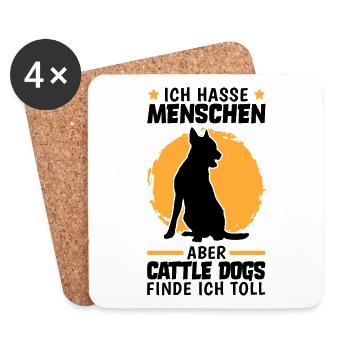 Australian Cattle Dogs finde ich toll Treibhund - Untersetzer (4er-Set) - Weiß - Vorne