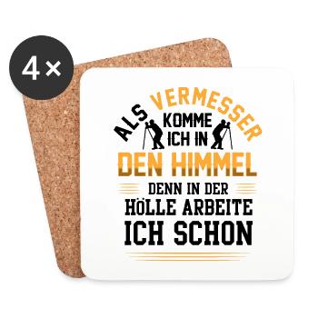 Vermessungstechniker arbeiten in der Hölle - Untersetzer (4er-Set) - Weiß - Vorne