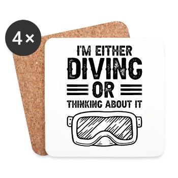 Tauchen scuba diving - Untersetzer (4er-Set) - Weiß - Vorne