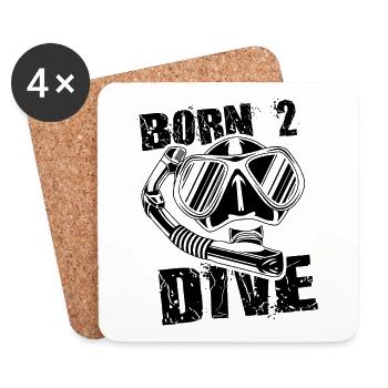 Born to dive - Coasters (set of 4) - white - Front