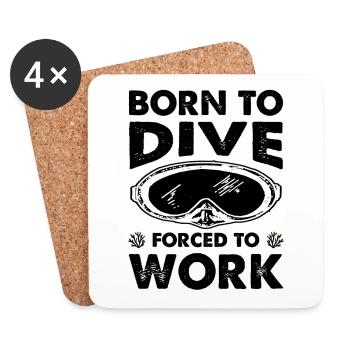 Born to dive - Coasters (set of 4) - white - Front