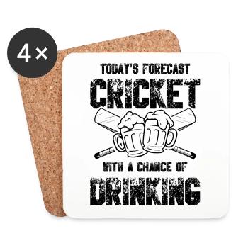 Drink cricket - Coasters (set of 4) - white - Front