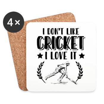 J’adore le cricket - Dessous de verre (lot de 4) - blanc - Devant