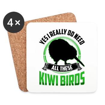 Brauche diese Kiwi Vögel Neuseeland Kiwi Vogel - Untersetzer (4er-Set) - Weiß - Vorne