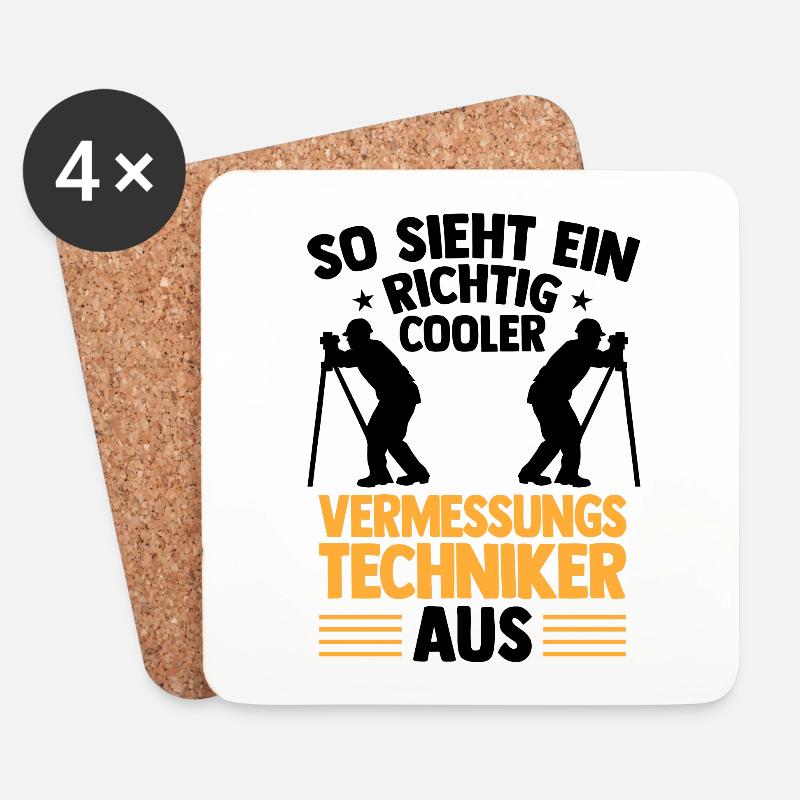 Richtig cooler Vermessungstechniker Vermesser - Untersetzer (4er-Set) - Weiß