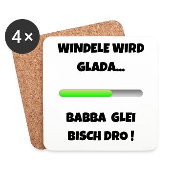 Windele wird geladen Schwäbisch Eltern Papa - Untersetzer (4er-Set) - Weiß - Vorne